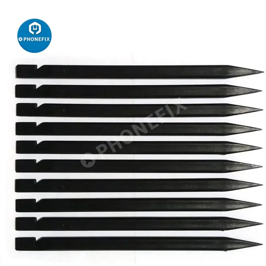 PhoneFix universal stick spudger pry toolkit for phone and tablet screen opening and repair, showing precision plastic opening tools.