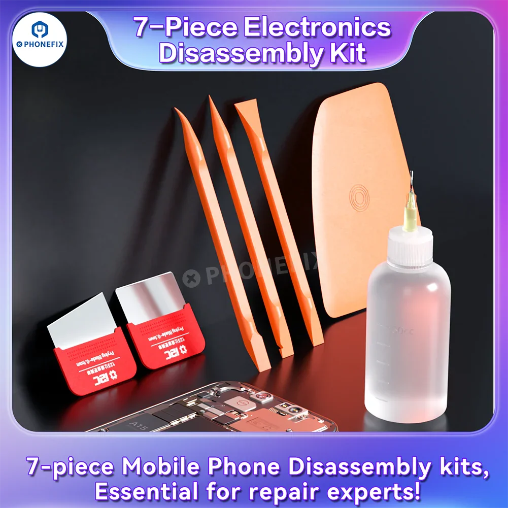 PHONEFIX i2C 7-in-1 mobile phone screen opening tool kit with tools for LCD screen and battery removal.