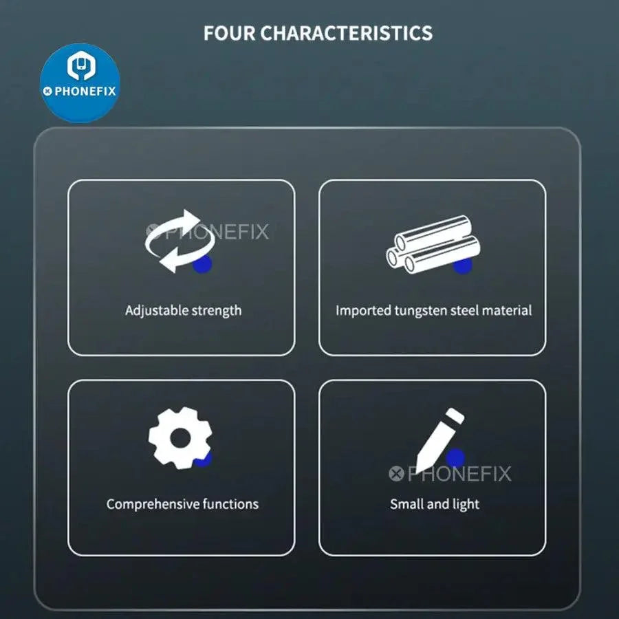 PHONEFIX iRock 5 Boulder Glass Breaking Pen for iPhone rear glass, a tool for screen opening and glass removal.
