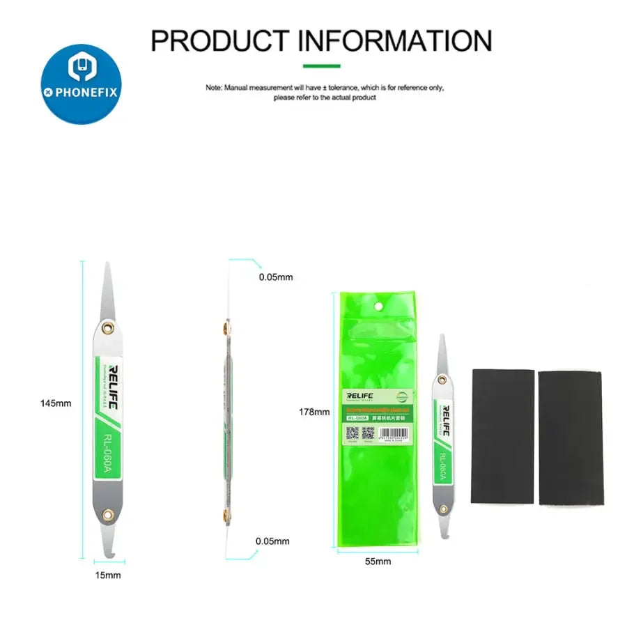 PhoneFix Relife RL-060A curved edge screen disassembly separation tool for smartphone screen opening and repair.