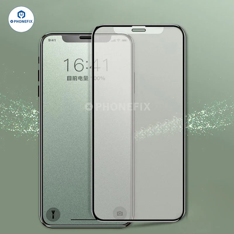 Protection d'écran en verre trempé anti-explosion PHONEFIX pour iPhone 15/16 Pro Max, présentant un film transparent et durable sur l'écran de l'appareil.