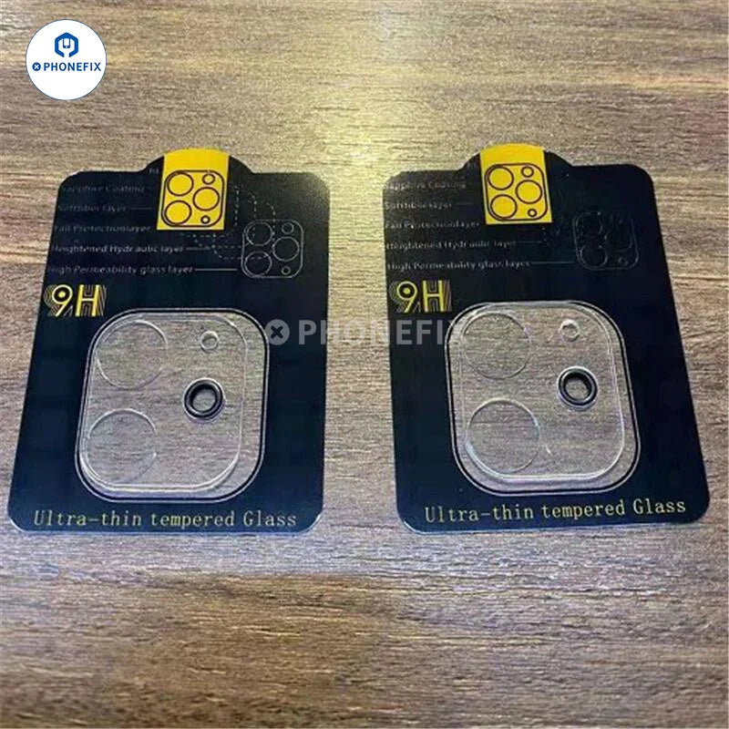 PHONEFIX 3D HD tempered glass camera lens film and screen protector for iPhone 11-15 Pro Max, transparent and durable.