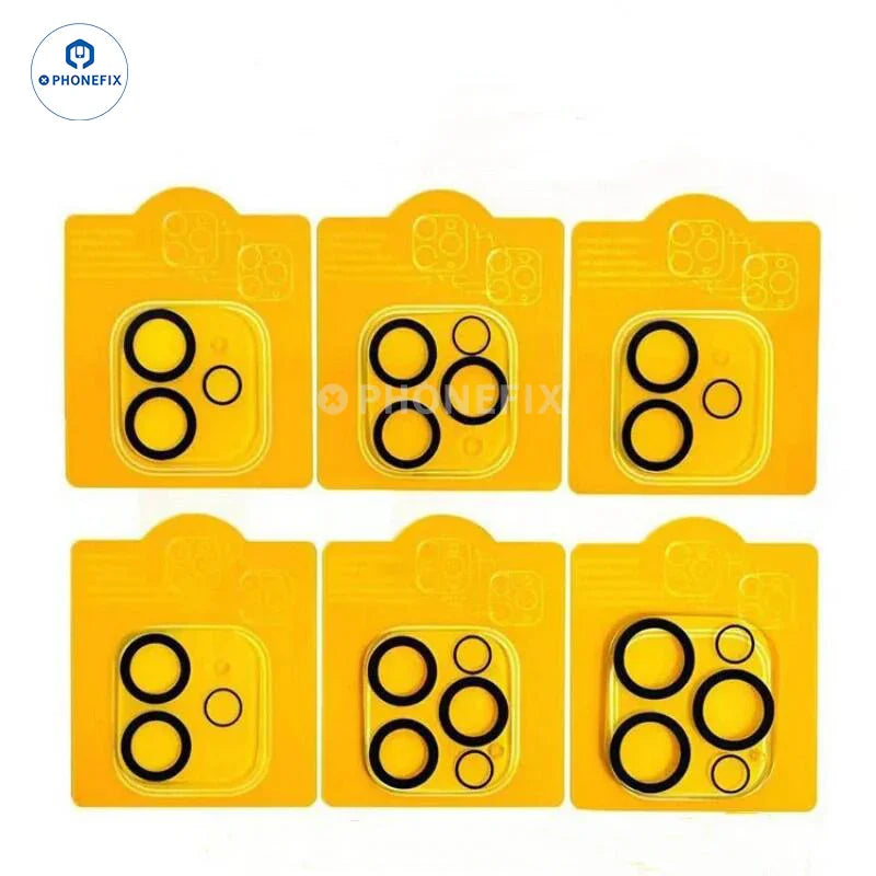 PHONEFIX 3D HD tempered glass camera lens film for iPhone 11-15 Pro Max, transparent screen protector, 10-pack.