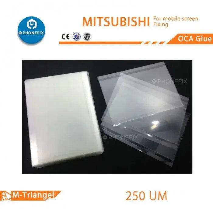 Mitsubishi Lot de 50 bandes adhésives PhoneFix OCA pour la réparation d'écrans de téléphone, fines bandes adhésives transparentes pour écrans LCD.