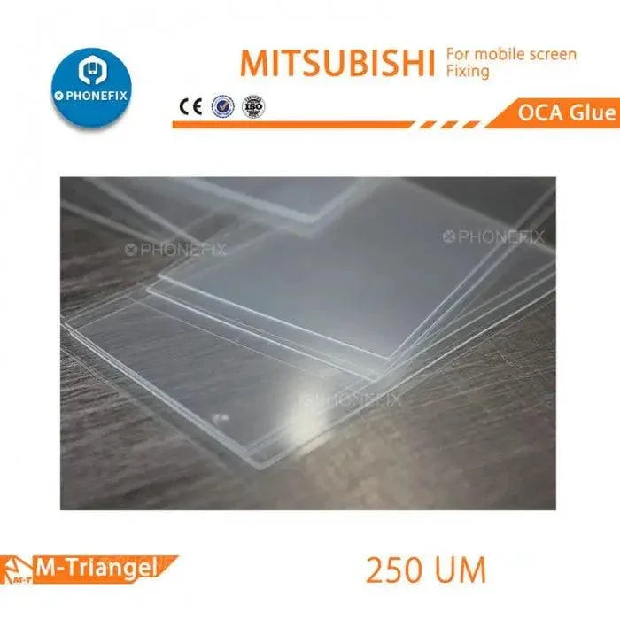 Mitsubishi Lot de 50 rubans adhésifs OCA PhoneFix pour la réparation d'écrans de téléphone, ruban adhésif transparent pour écrans LCD et numériseurs.