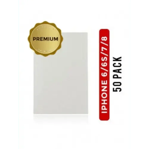 Clear OCA film optical adhesive for iPhone screen protectors by PHONEFIX, used for precise screen assembly.