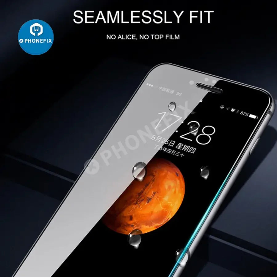 PHONEFIX 3D full cover tempered glass screen protector for iPhone 14 Pro and iPhone 15 Pro Max, black, protects entire screen.