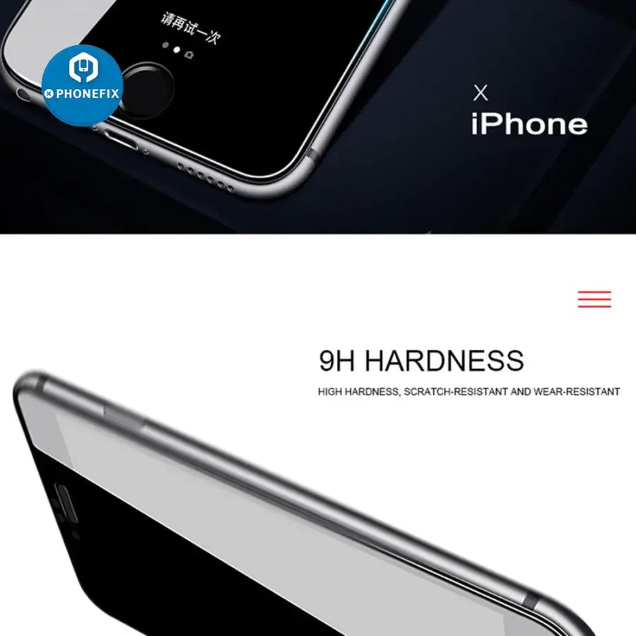 PhoneFIX 3D full cover tempered glass screen protector for iPhone 14 Pro and 15 Pro Max, black, for enhanced device protection.
