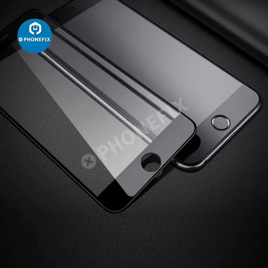 PhoneFIX 3D full cover tempered glass screen protector for iPhone 14 Pro and 15 Pro Max, black, provides full screen protection.