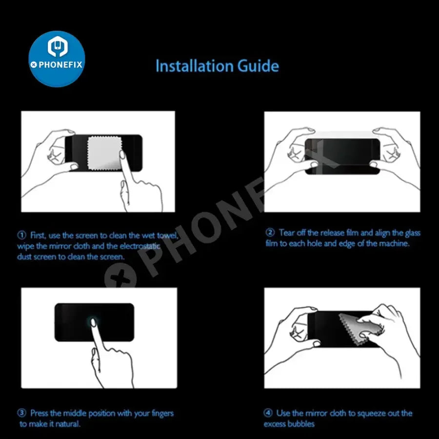 PHONEFIX 3D full cover tempered glass screen protector for iPhone 14 Pro and 15 Pro Max, black, offers full-screen protection.