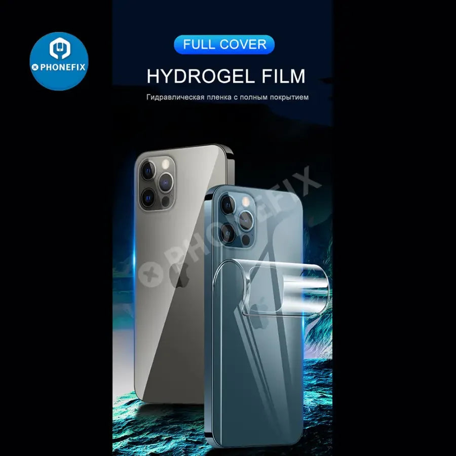 PHONEFIX full cover hydrogel film for iPhone X-13 Pro Max screen protector back film, flexible clear protective layer.