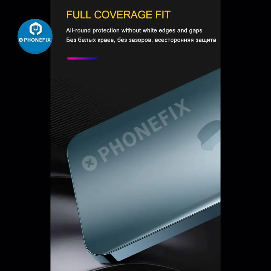 PHONEFIX full cover hydrogel film for iPhone X to 13 Pro Max screen protector and back film, providing full device protection.