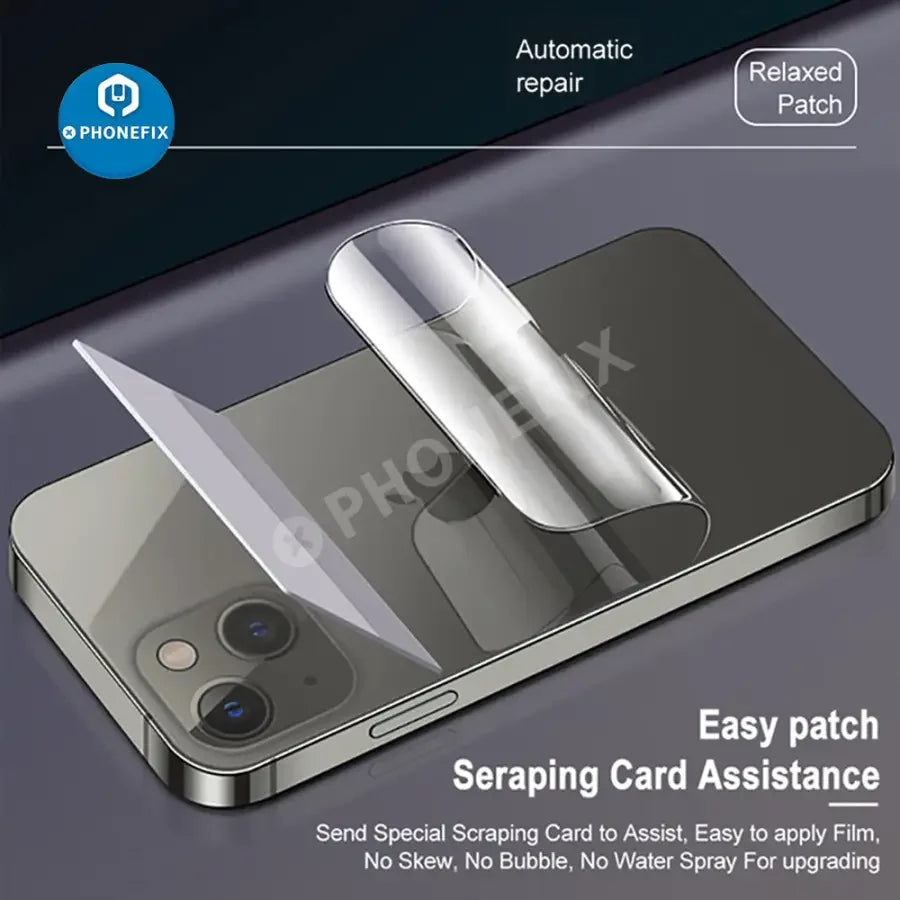 PhoneFix full cover hydrogel film for iPhone X to 13 Pro Max screen protector and back film, offers durable protection for your iPhone.