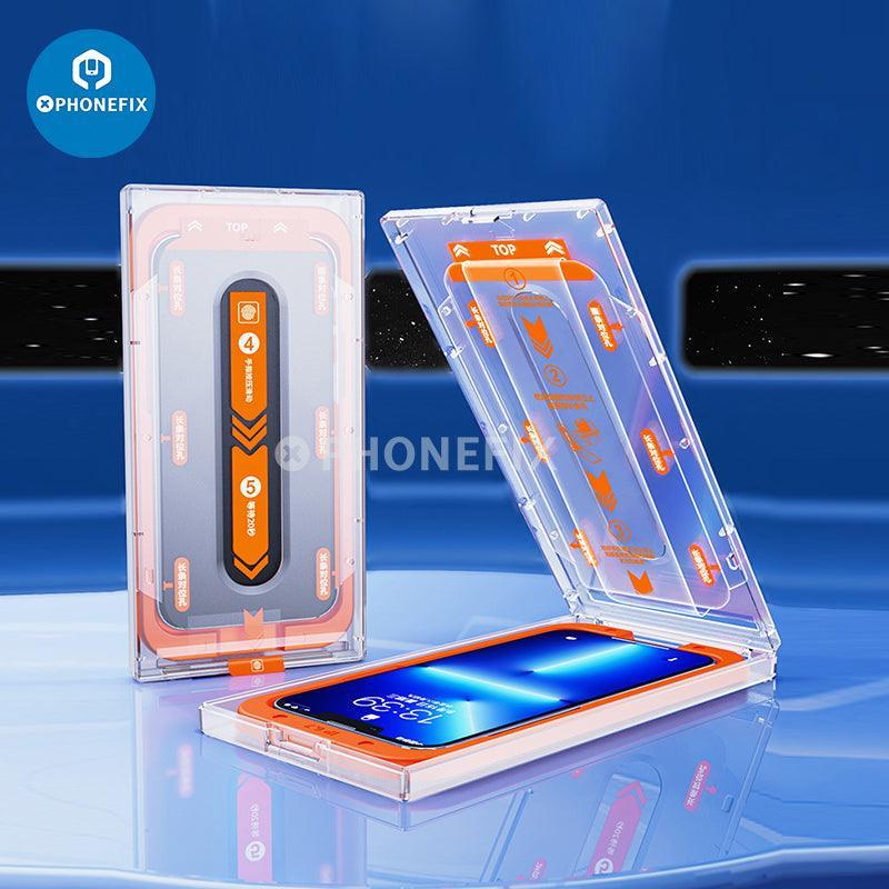 PhoneFix iPhone series screen protector film with easy installation and dust-free box, offering scratch and impact protection.