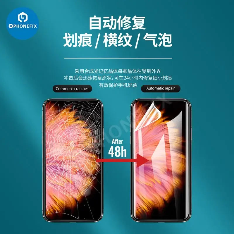 PHONEFIX soft hydrogel screen protector film with blue light filter for Huawei Honor smartphones, provides protective coverage.