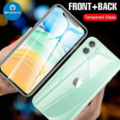 PhoneFIX tempered glass screen protector for iPhone X-15, front and back protection, durable and crystal clear.