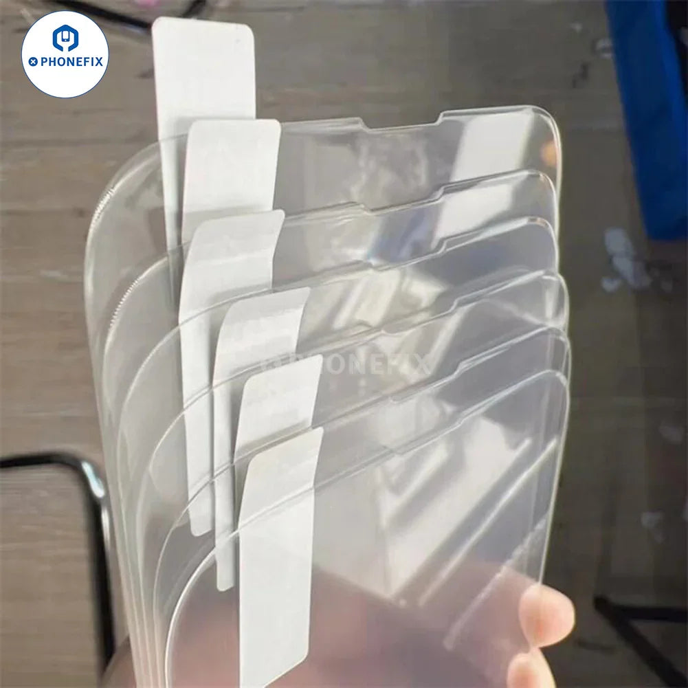 PHONEFIX high aluminum large arc tempered glass screen protector for iPhone with 3D full screen coverage, clear and durable.