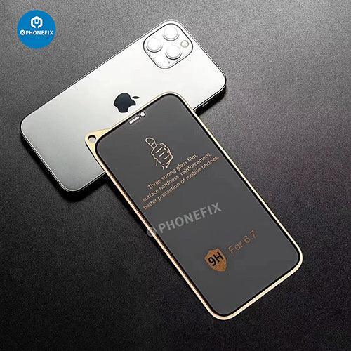Matte privacy screen protector for iPhone X-17 series, PHONEFIX anti-spy film with matte finish on phone display.