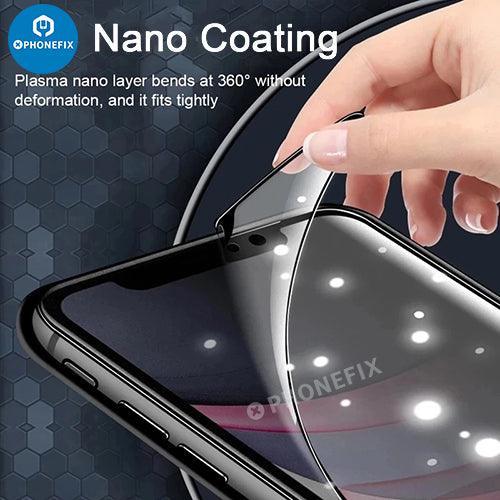 Matte privacy screen protector for iPhone X-17 series by PHONEFIX, anti-spy film reducing side-view visibility.