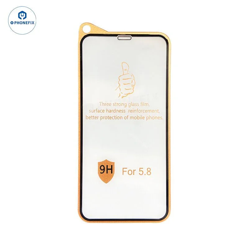 PhoneFix matte privacy screen protector film on iPhone X-17 series showing anti-spy matte finish and screen protection features.