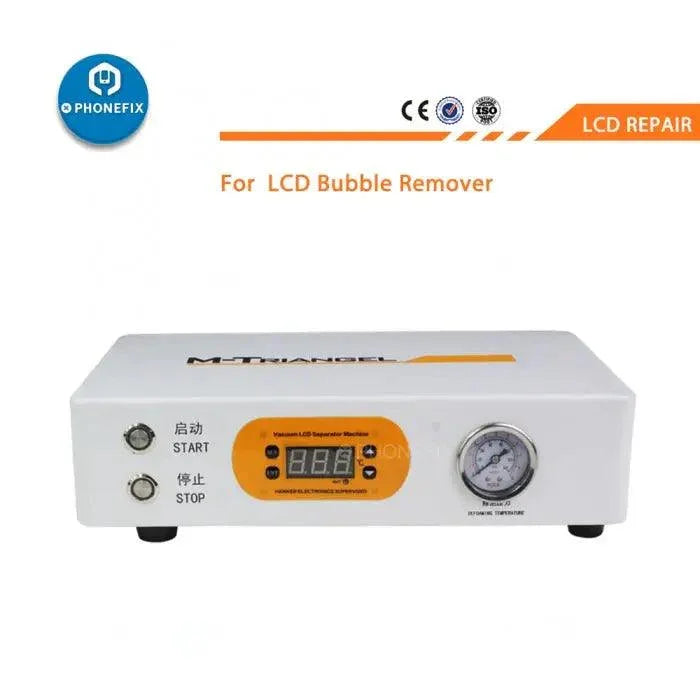 PhoneFix 7-inch mobile phone LCD screen bubble remover machine for automated screen refurbishing and repair.