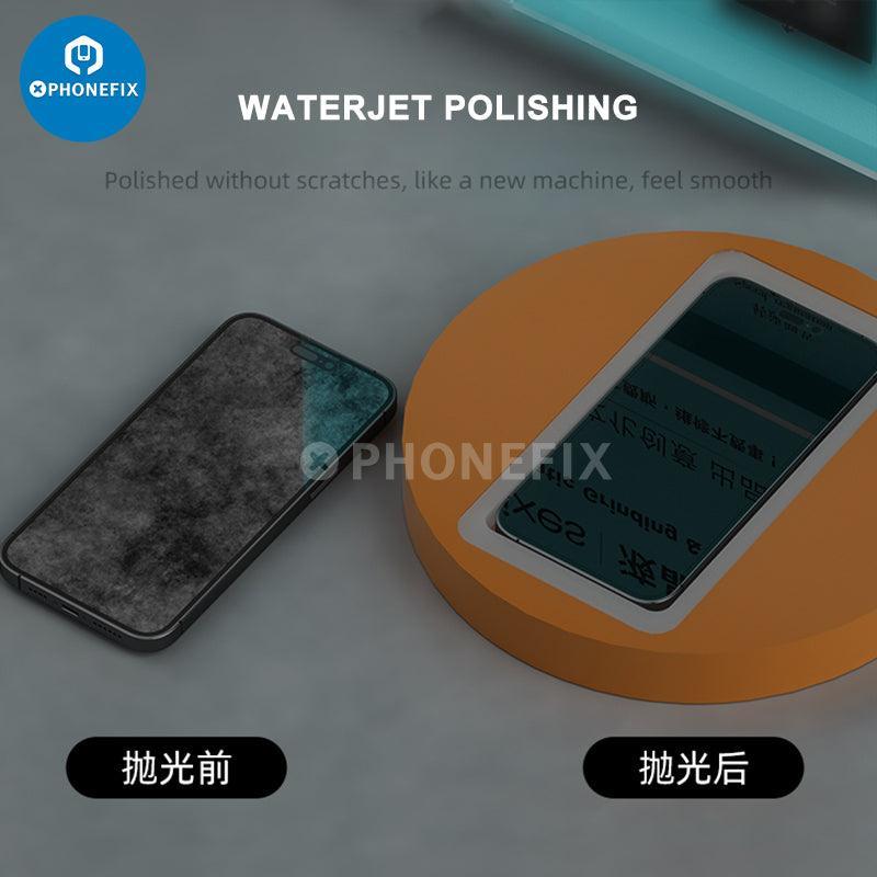 Machine de polissage automatique iG17 pour écrans LCD de PHONEFIX, utilisée pour l'élimination des rayures et la remise à neuf des écrans.