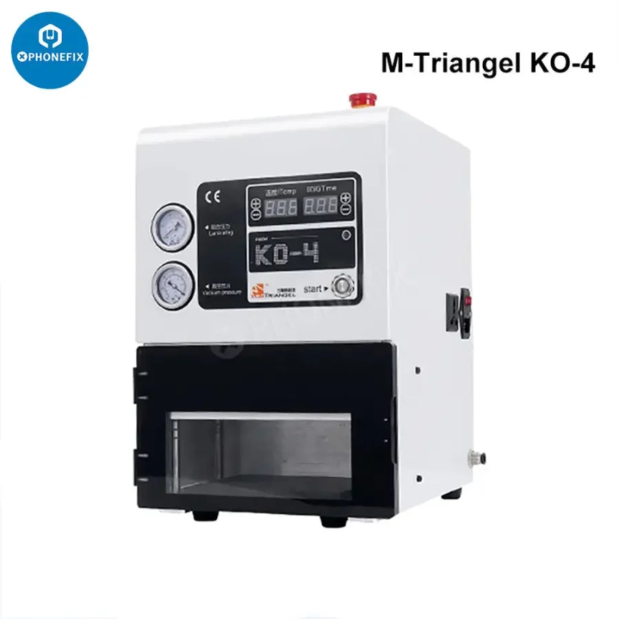 M-Triangel KO4 Edge LCD OLED screen refurbishing machine by PHONEFIX, featuring an OCA laminator for phone screen repairs.