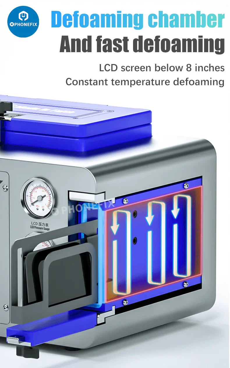 PhoneFix Mechanic GAN-01 FENIX screen refurbishing machine with lamination and defoaming features, 110V integrated repair equipment.