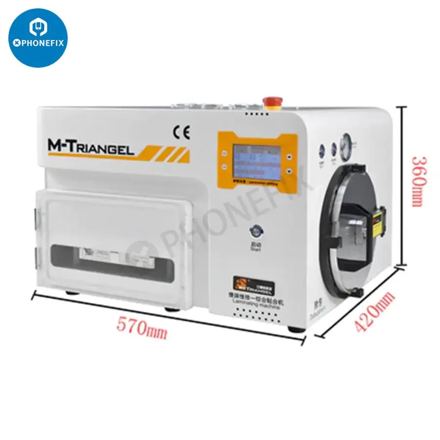 PhoneFix MT-2017 7-inch auto vacuum OCA laminating machine for screen refurbishing and bubble removal in electronic repair.