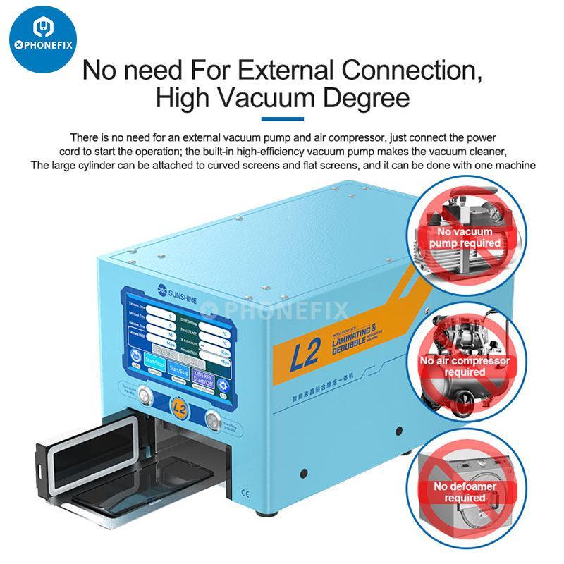 PhoneFix SUNSHINE L2 intelligent LCD screen refurbishing machine with LCD display and all-in-one defoaming features, 110V.