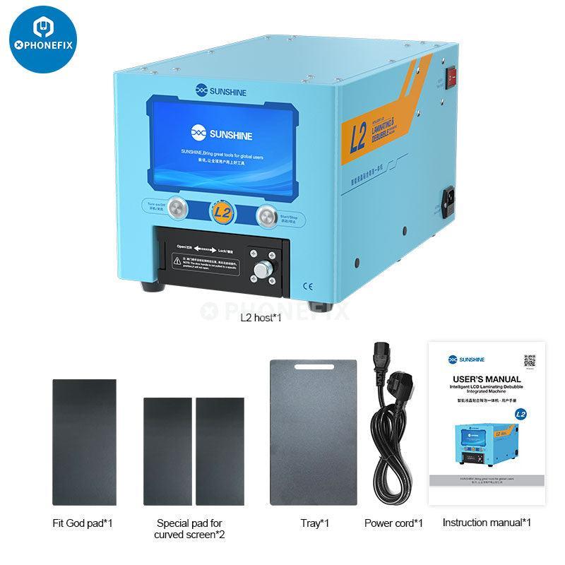 PhoneFix Sunshine L2 intelligent LCD screen refurbishing machine with all-in-one defoaming system and LCD display.
