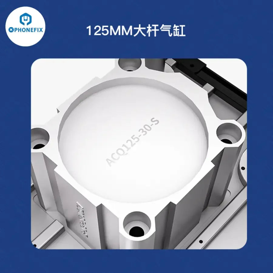 PhoneFix TBK-208C curved screen laminating machine with bubble remover for phone screen refurbishing, 110V, professional repair equipment.
