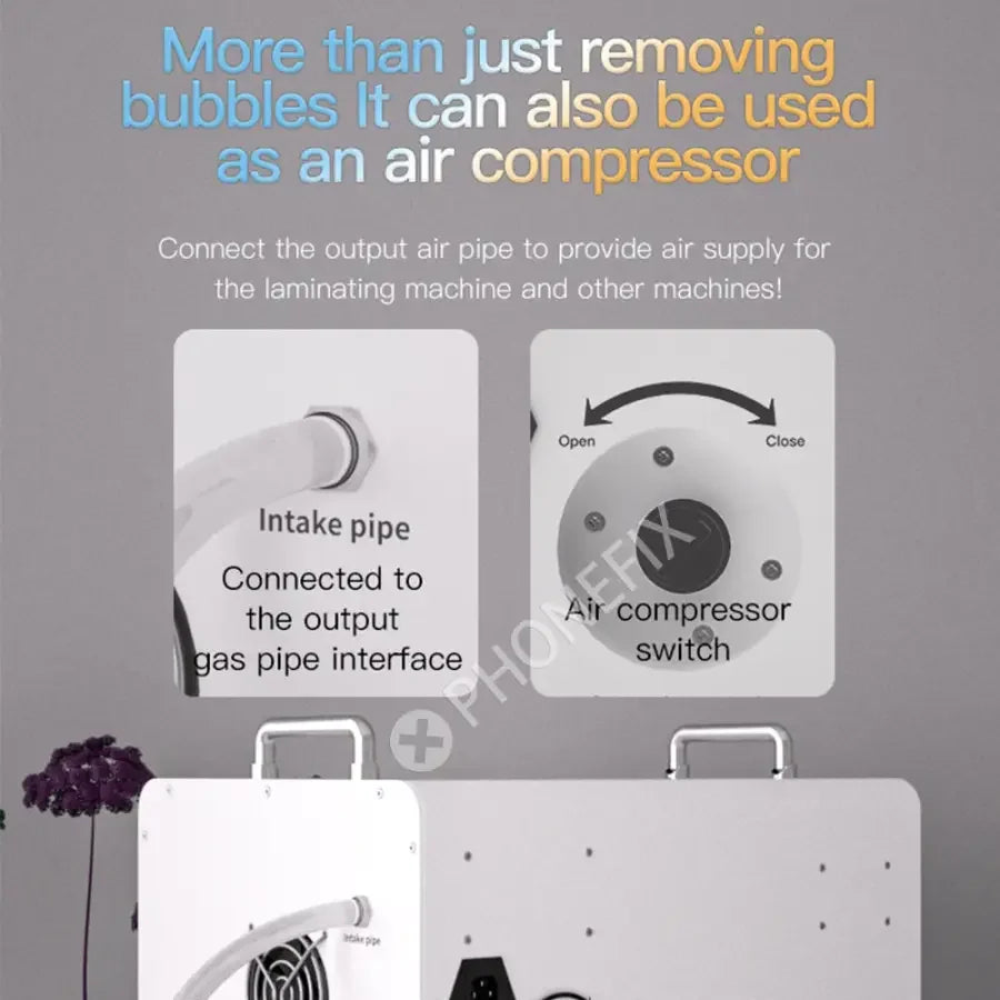 PhoneFix TBK-405 15-inch smart screen refurbishing machine for defoaming and bubble removal in electronic device repairs.