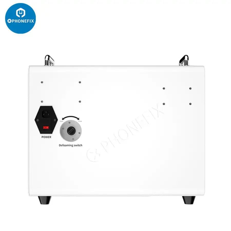 PhoneFix TBK-405 15-inch smart screen defoaming bubble remover machine for screen refurbishing, with control panel and cleaning chamber.