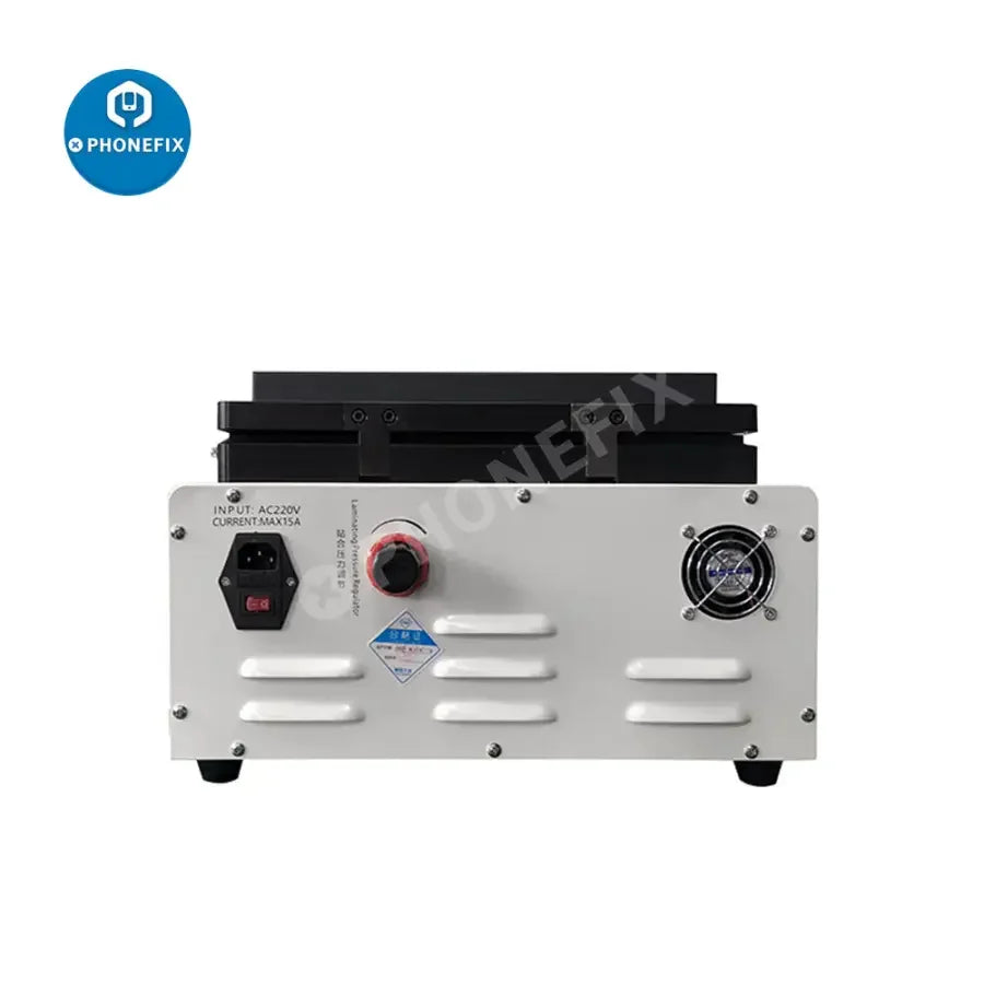 PhoneFix TBK-808 automatic laminating machine for screen refurbishing, with vacuum and bubble removal features.