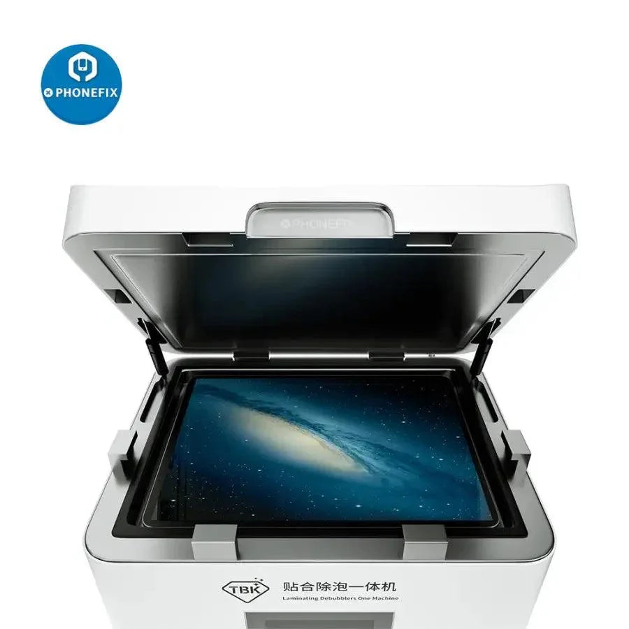 PhoneFix TBK-808A 13-inch vacuum lamination machine for screen refurbishing with automatic air bubble removal.