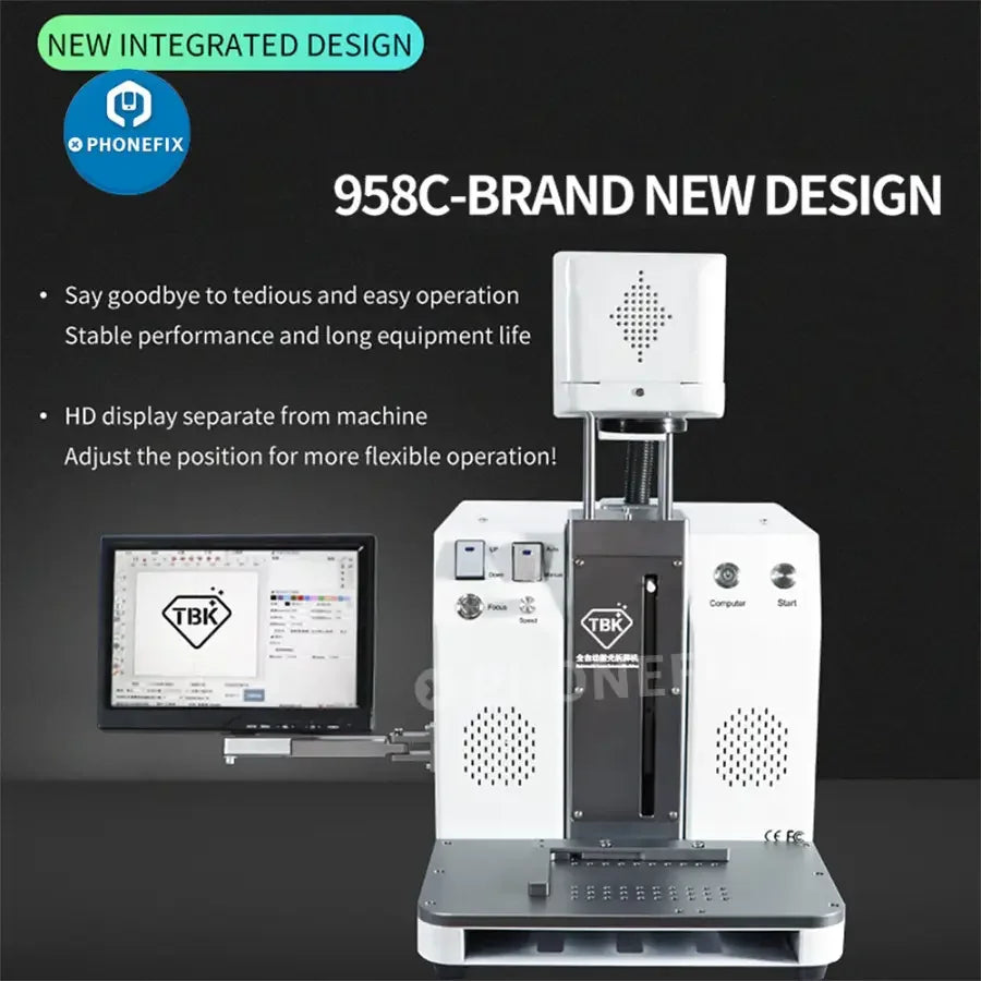 PHONEFIX TBK-958C automatic back glass housing separator with laser removal for screen refurbishing.