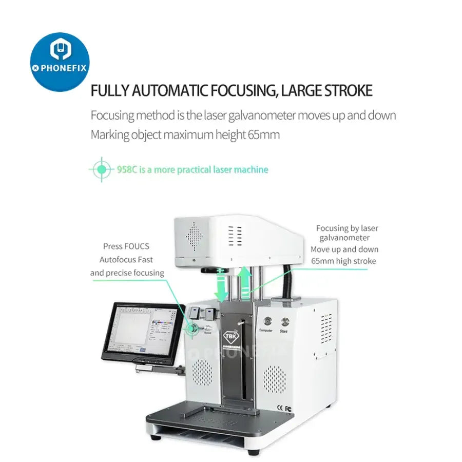 PHONEFIX TBK-958C automatic back glass housing separator for screen refurbishing, featuring laser removal technology.