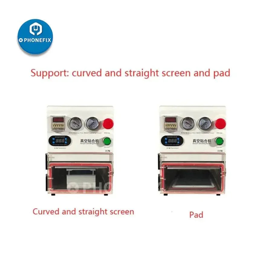 PHONEFIX TBK108P Edge LCD Screen Laminating Machine with LCD bubble remover, used for refurbishing smartphone screens.