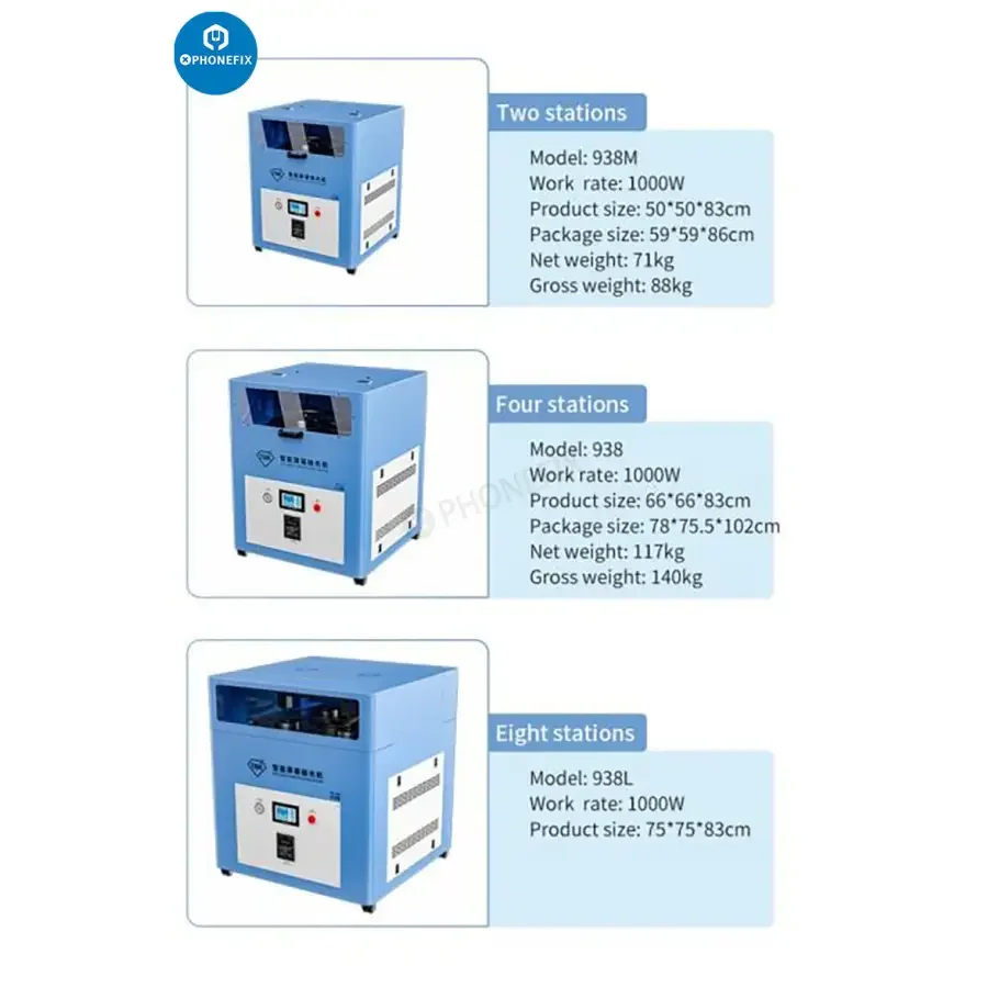PHONEFIX TBK938 screen grinding and polishing machine for removing LCD scratches on phone screens.