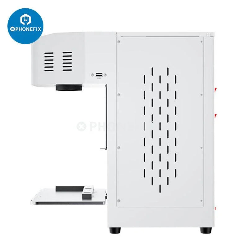 PHONEFIX 20W TBK-958F Auto Laser Machine for iPhone back glass removal, used in screen refurbishing and repair processes.