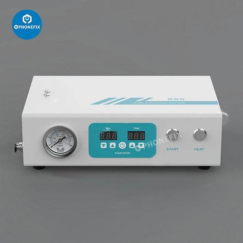 UYUE X9S MAX Bubble Remover Machine for curved phone screens, refurbished by PHONEFIX, used for screen refurbishing and bubble removal.