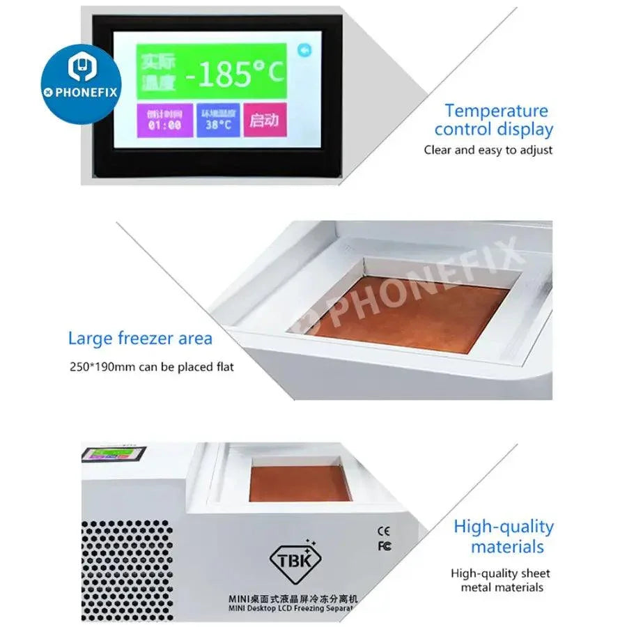 PhoneFix TBK-578 Mini Desktop LCD Laminating and Separating Machine used for screen refurbishing and LCD repair.