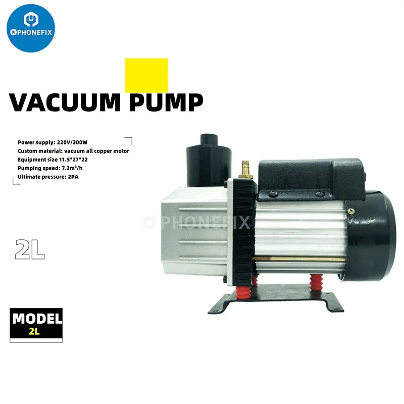 PhoneFix 30L air compressor vacuum pump for LCD laminator repair, used for screen refurbishing and device maintenance.