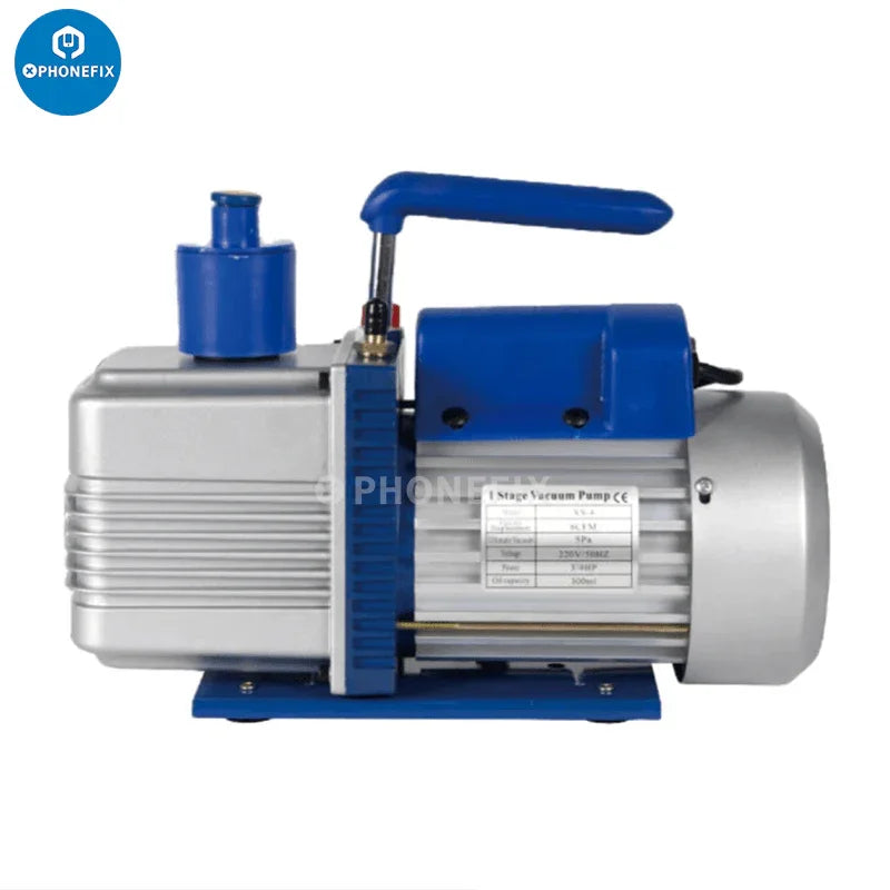 PhoneFix 30L air compressor and vacuum pump for LCD laminator repair, used for screen refurbishing machines.