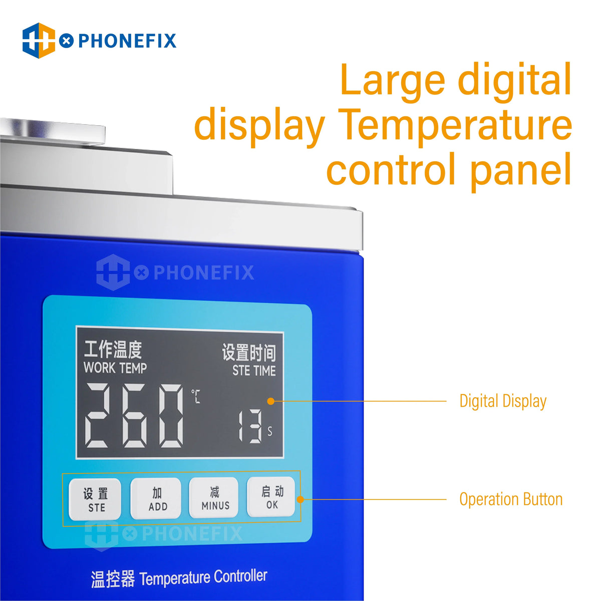 PhoneFix BD-901 Pro thermostatic flex cable pressing bonding machine for screen refurbishing, shown in a professional workshop setting.