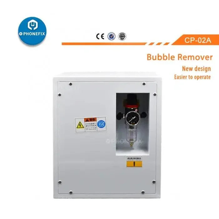 PhoneFix LCD OCA Bubble Remover Machine for screen refurbishment and repair, used for removing bubbles during LCD screen preparation.