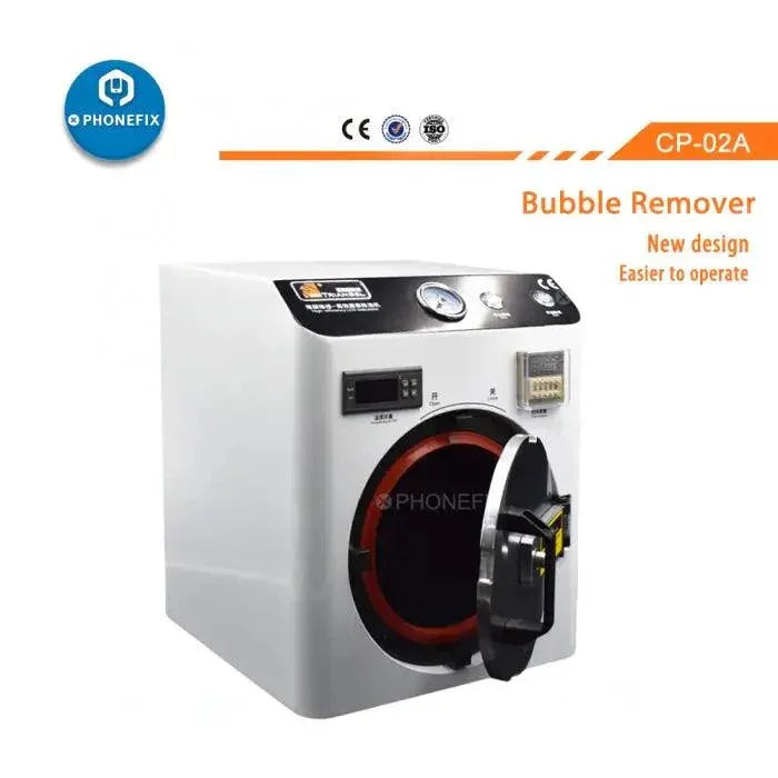 PHONEFIX LCD OCA Bubble Remover Machine for screen refurbishment and repair, with controls and display for LCD and OCA bubble removal.