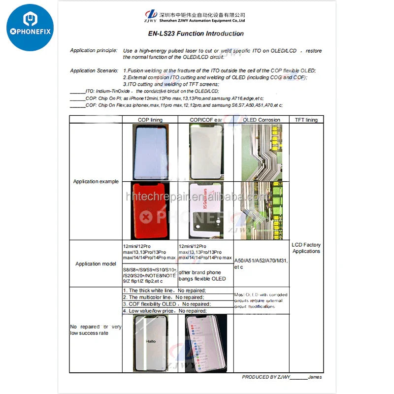 PHONEFIX EN-LS23 ITO laser machine for phone LCD and OLED screen repair, used for screen refurbishing and restoration.