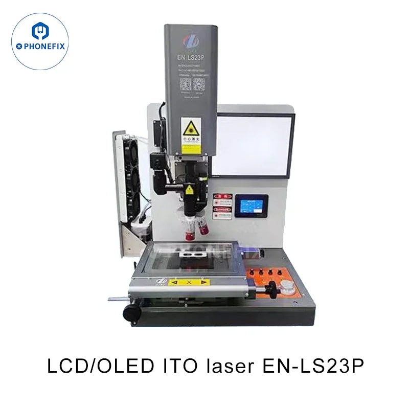 PhoneFix EN-LS23 ITO laser machine for LCD and OLED screen repair, used for refurbishing phone screens with precision.